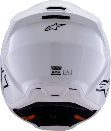 Sm3 Solid Helmet White Glossy Lg