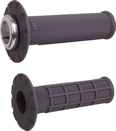 ODI Universal Lock-On Half Waffle Grips - Graphite/Silver H21UHWH