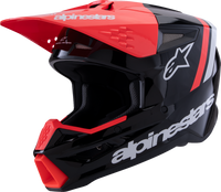 ALPINESTARS SM3 Helmet - Radium - Gloss Black/Red Fluo/White - Medium 8300826-1553-M