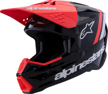 ALPINESTARS SM3 Helmet - Radium - Gloss Black/Red Fluo/White - Medium 8300826-1553-M