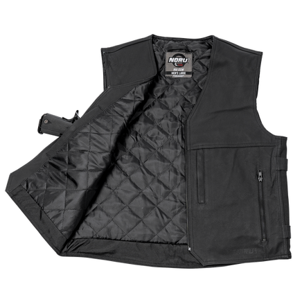 Noru men's Ika CCW Leather Vest - Santa Clara Cycle