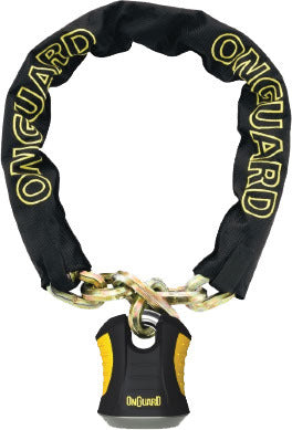 Beast 8018 Chain With Keyed Padlock Black/Yellow 6 Ft - Santa Clara Cycle