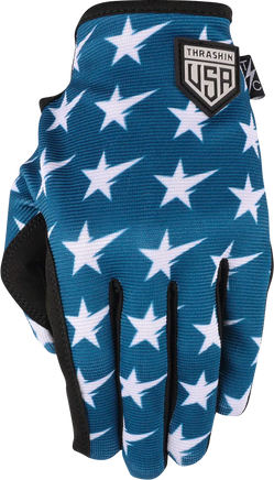 THRASHIN SUPPLY CO. Stars & Bolts Stealth Gloves - Red/Blue - Medium SV1-12-09