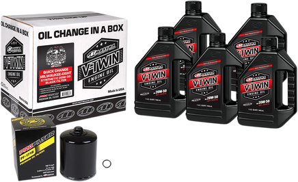 MAXIMA RACING OIL Quick Change M8 Synthetic 20W-50 Oil Change Kit - Black Filter 90-129015PB