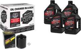 MAXIMA RACING OIL Quick Change Twin Cam Synthetic 20W-50 Oil Change Kit - Black Filter 90-119014PB
