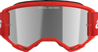 ALPINESTARS GOGGLES Vision 3 Goggle - Wordmark - Red - Silver Mirror Lens 5103325-3094