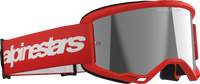 ALPINESTARS GOGGLES Vision 3 Goggle - Wordmark - Red - Silver Mirror Lens 5103325-3094