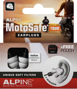 ALPINE HEARING PROTECTION MotoSafe Earplugs - Tour 111.23.110