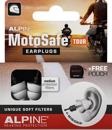 ALPINE HEARING PROTECTION MotoSafe Earplugs - Tour 111.23.110