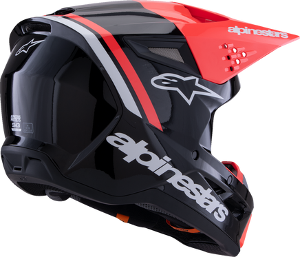ALPINESTARS SM3 Helmet - Radium - Gloss Black/Red Fluo/White - Medium 8300826-1553-M