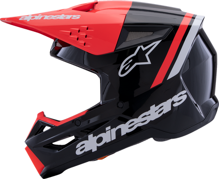 ALPINESTARS SM3 Helmet - Radium - Gloss Black/Red Fluo/White - Medium 8300826-1553-M