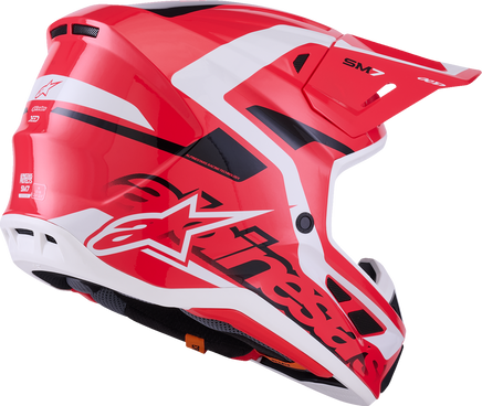 ALPINESTARS SM7 Helmet - Deed - Gloss Red/Black/White - XS 8302426-3139-XS