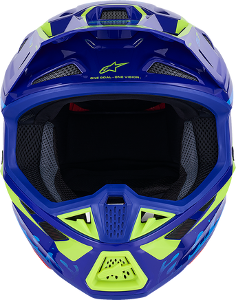 ALPINESTARS SM7 Helmet - Deed - Gloss Blue/Yellow Fluo - Small 8302426-7253-S