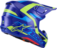 ALPINESTARS SM7 Helmet - Deed - Gloss Blue/Yellow Fluo - Small 8302426-7253-S