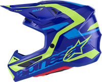 ALPINESTARS SM7 Helmet - Deed - Gloss Blue/Yellow Fluo - Small 8302426-7253-S