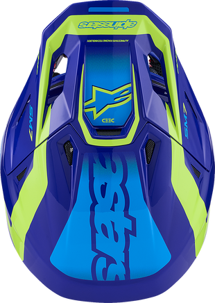 ALPINESTARS SM7 Helmet - Deed - Gloss Blue/Yellow Fluo - Small 8302426-7253-S