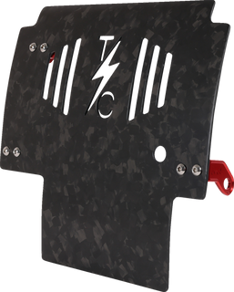 THRASHIN SUPPLY CO. Skid Plate - Carbon Fiber/Forged - With Red Brackets - FLHX/FLTRX TSC-3035-2
