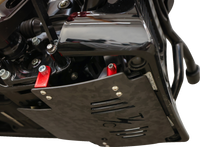 THRASHIN SUPPLY CO. Skid Plate - Carbon Fiber/Forged - With Red Brackets - FLHX/FLTRX TSC-3035-2