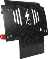 THRASHIN SUPPLY CO. Skid Plate - Carbon Fiber/Forged - With Red Brackets - FLHX/FLTRX TSC-3035-2