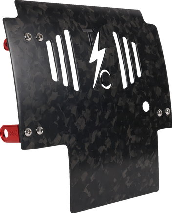 THRASHIN SUPPLY CO. Skid Plate - Carbon Fiber/Forged - With Red Brackets - FLHX/FLTRX TSC-3035-2