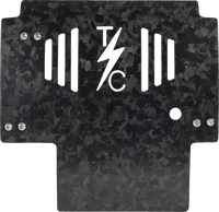 THRASHIN SUPPLY CO. Skid Plate - Carbon Fiber/Forged - With Red Brackets - FLHX/FLTRX TSC-3035-2