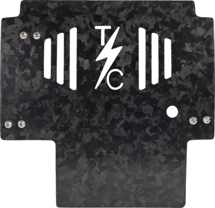 THRASHIN SUPPLY CO. Skid Plate - Carbon Fiber/Forged - With Red Brackets - FLHX/FLTRX TSC-3035-2