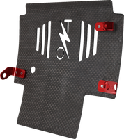 THRASHIN SUPPLY CO. Skid Plate - Carbon Fiber/Forged - With Red Brackets - FLHX/FLTRX TSC-3035-2