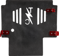 THRASHIN SUPPLY CO. Skid Plate - Carbon Fiber/Forged - With Red Brackets - FLHX/FLTRX TSC-3035-2