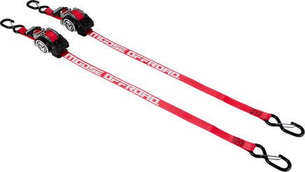 MOOSE OFFROAD Tie Down - Retractable Ratchet - 1" x 10' - Red 3920-0551