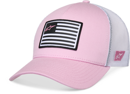 Flag Snapback Hat Pink/White