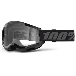 100% Strata 2 Black MX Goggles