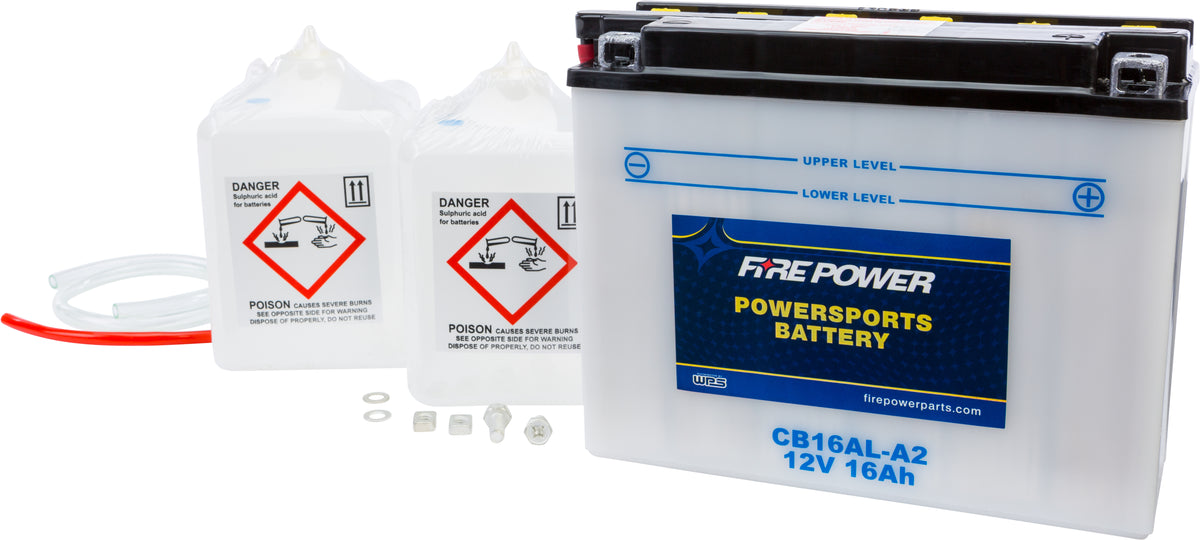 Firepower Battery W/Acid Cb16al A2 12v Heavy Duty| Santa Clara Cycle