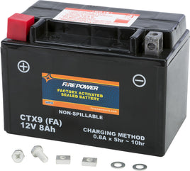 Fire Power CTX9 FA Factory Activated Battery - Santa Clara Cycle